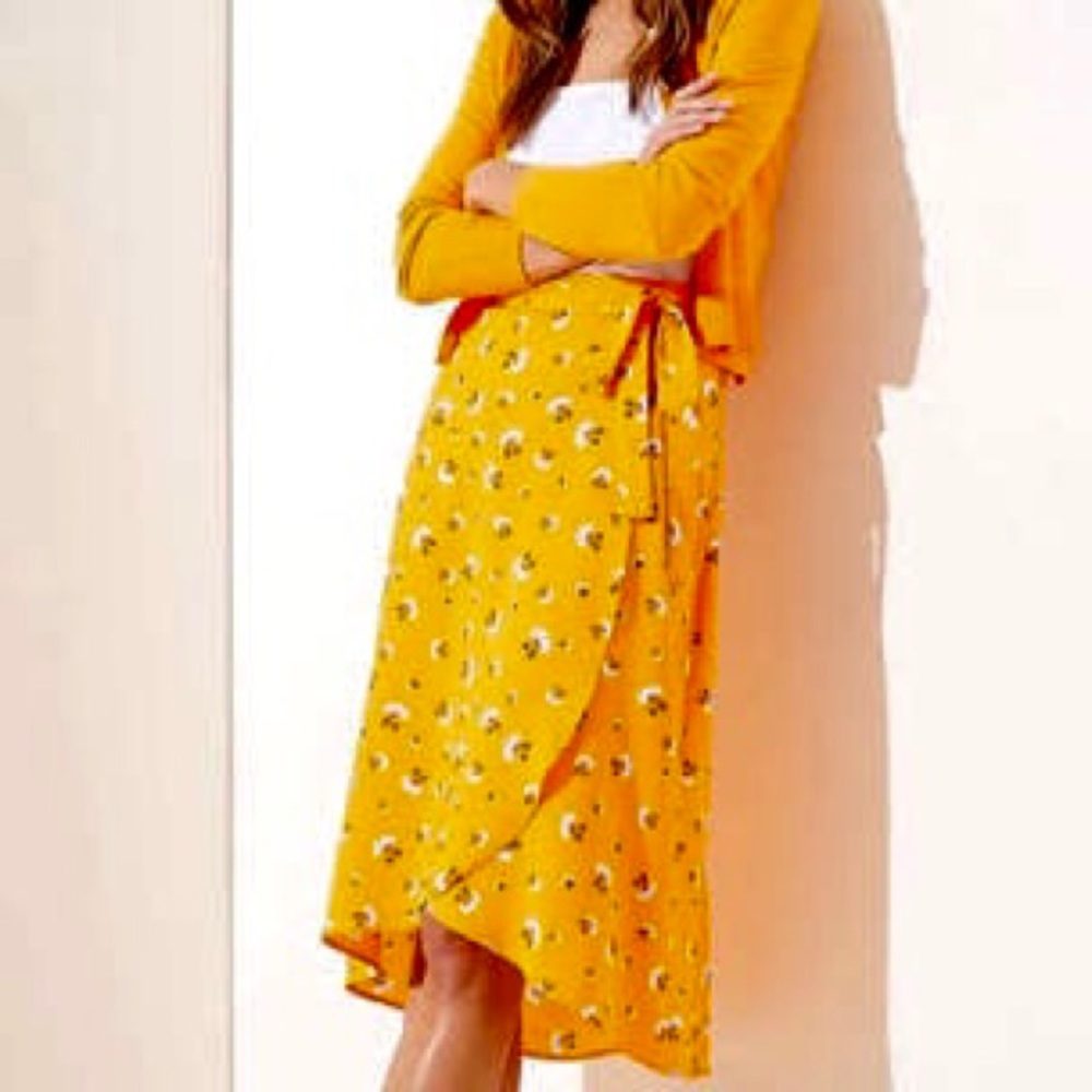 LOFT Wrap Midi Skirt
